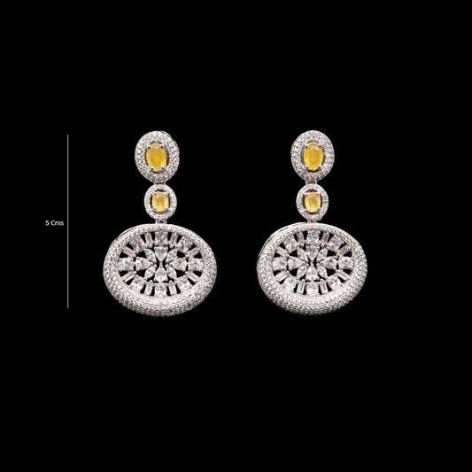 Classic Yellow Crystal Party Earrings