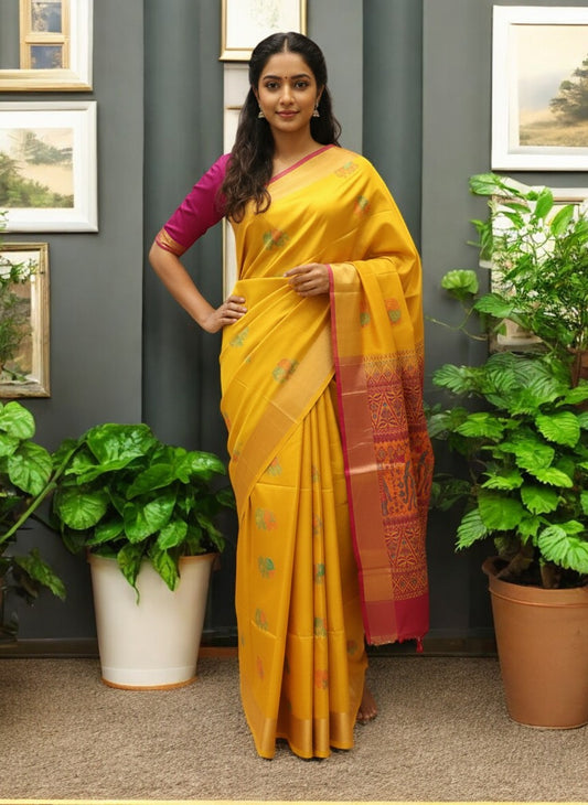 Pure Kovai Silk Saree with Elephant Motif Pallu
