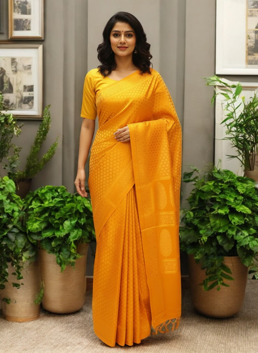 Mashru Banarasi Saree with Self-Woven Booties