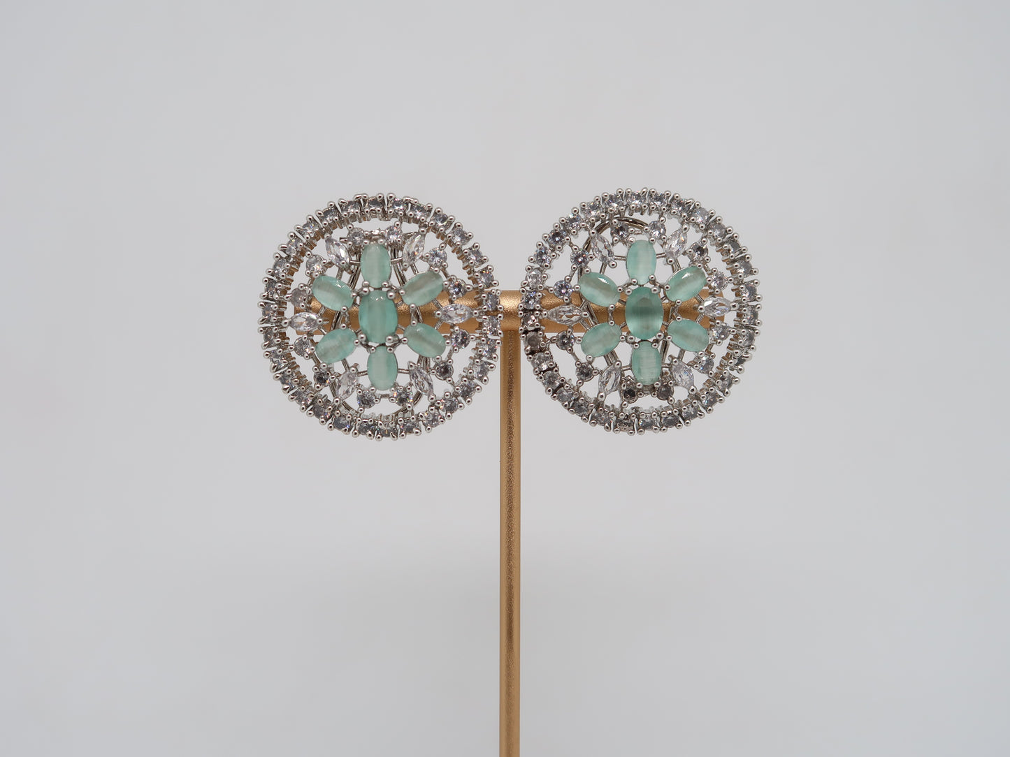 Mint Halo Studs