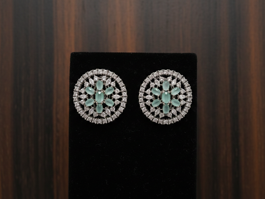 Mint Halo Studs