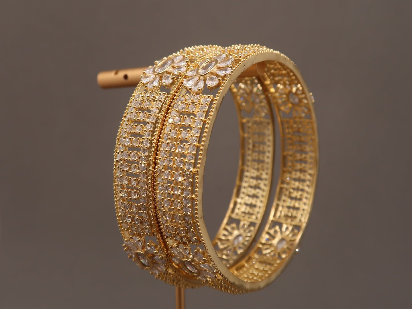 Floral Crystal Gold Bracelet
