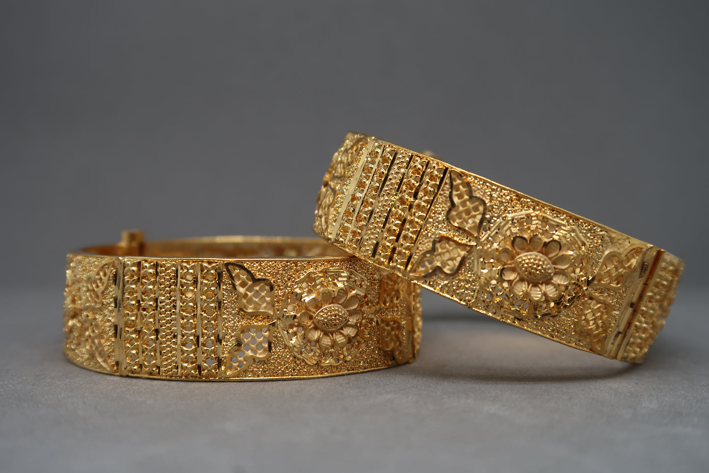 Textured Floral Heritage Bangle