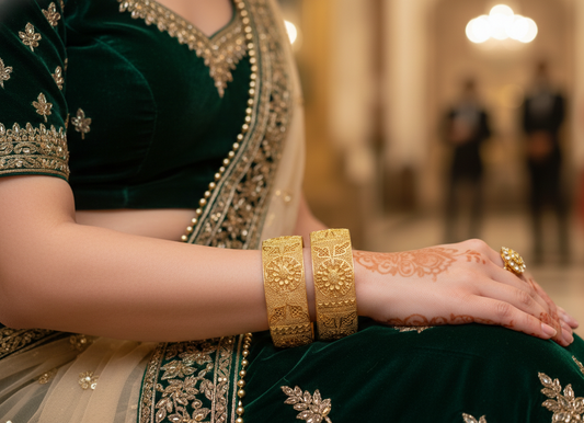 Textured Floral Heritage Bangle