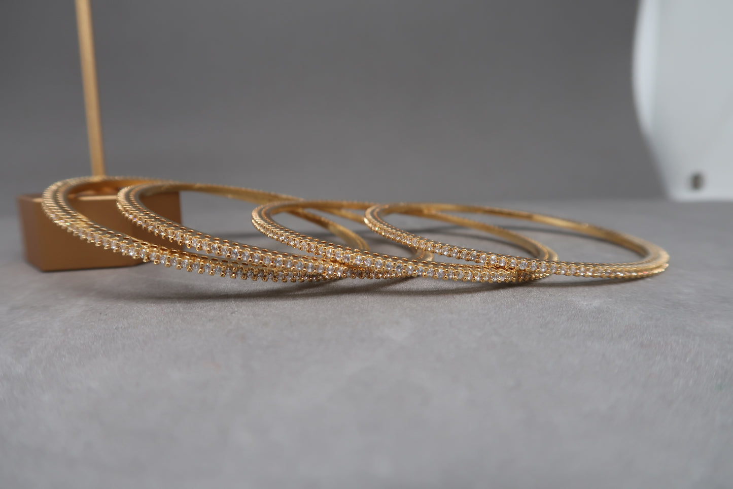 Minimal Crystal Slim Bangles (Set)