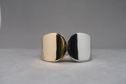 Dual Tone Modern Cuff Bracelet
