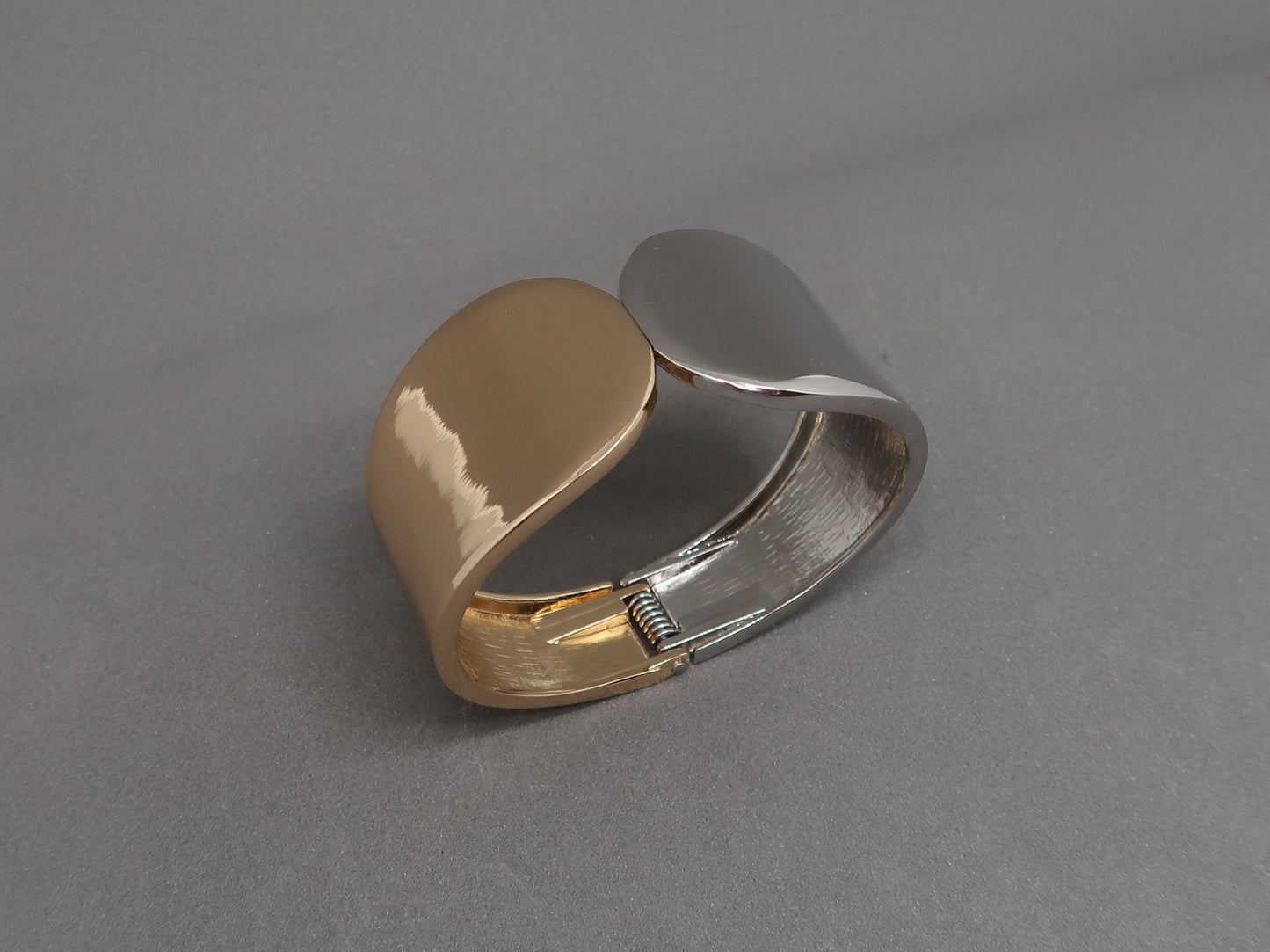 Dual Tone Modern Cuff Bracelet