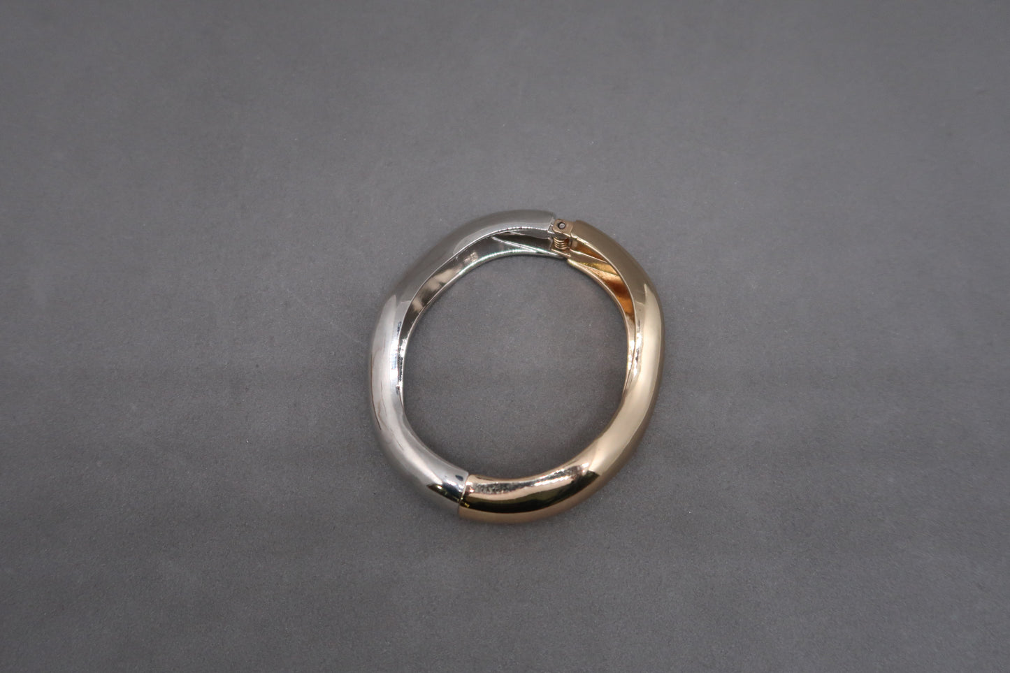 Dual Tone Sculpted Wave Bracelet