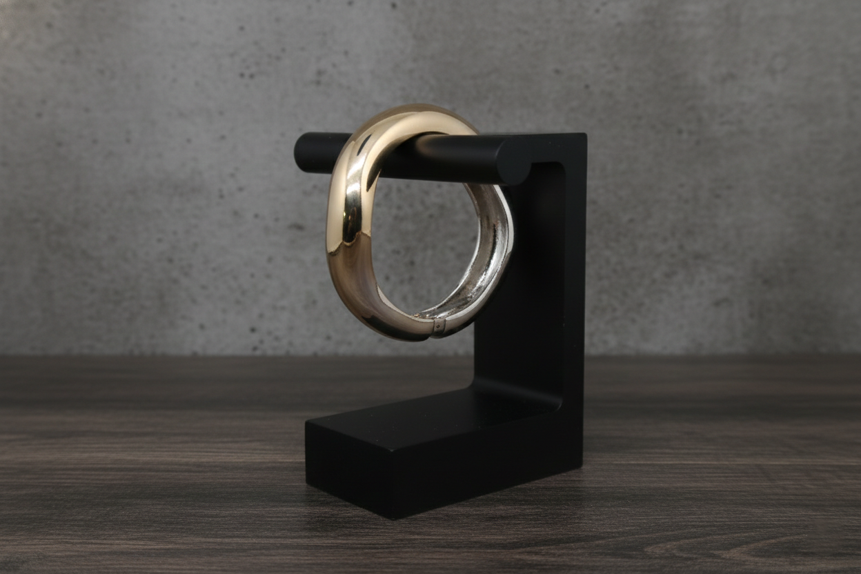 Dual Tone Sculpted Wave Bracelet