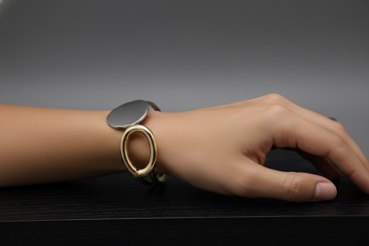 Elegant Dual Tone Minimal Cuff