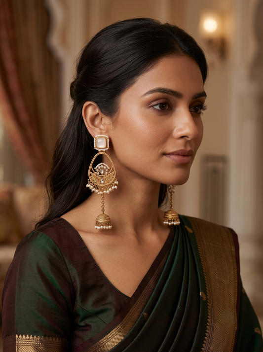 Pearl & Gold Kashmiri Jhumka