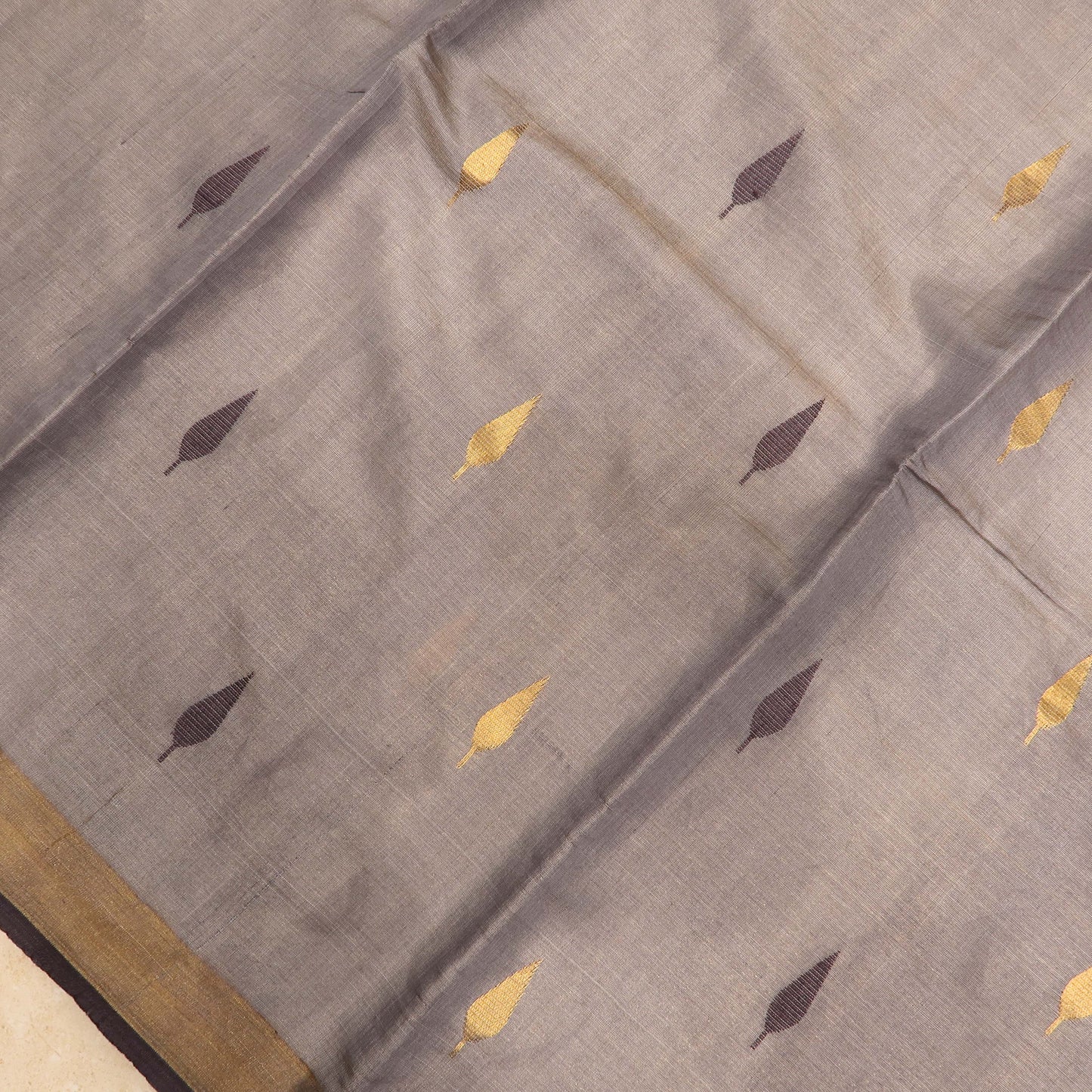 Tussar Silk Saree with Zari Border and Woven Anchal